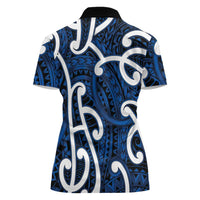 Aotearoa Maori Kowhaiwhai Women Polo Shirt Kikorangi Puhoro and Patiki