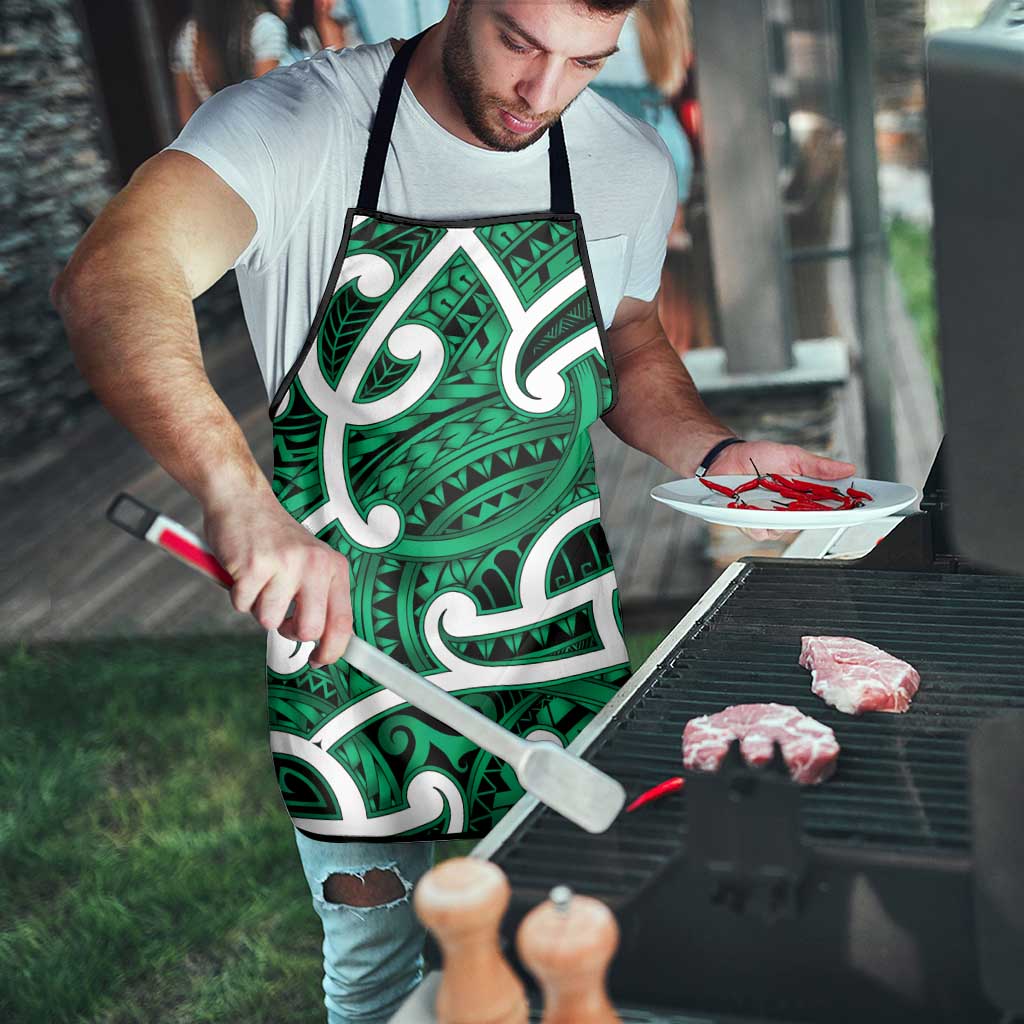 Aotearoa Maori Kowhaiwhai Apron Kakariki Puhoro and Patiki