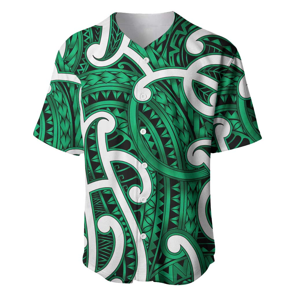 Aotearoa Maori Kowhaiwhai Baseball Jersey Kakariki Puhoro and Patiki
