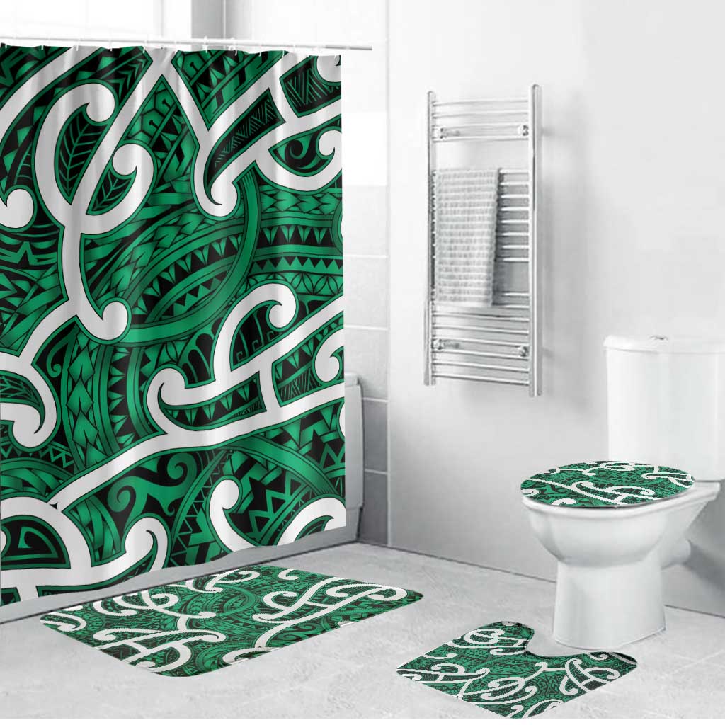 Aotearoa Maori Kowhaiwhai Bathroom Set Kakariki Puhoro and Patiki