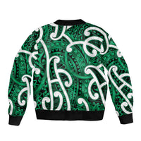Aotearoa Maori Kowhaiwhai Bomber Jacket Kakariki Puhoro and Patiki LT9 - Polynesian Pride