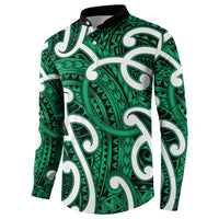 Aotearoa Maori Kowhaiwhai Button Sweatshirt Kakariki Puhoro and Patiki LT9 - Polynesian Pride