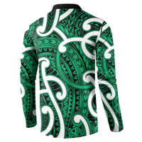 Aotearoa Maori Kowhaiwhai Button Sweatshirt Kakariki Puhoro and Patiki LT9 - Polynesian Pride