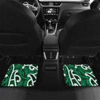 Aotearoa Maori Kowhaiwhai Car Mats Kakariki Puhoro and Patiki LT9 Set 2pcs - Back Green - Polynesian Pride