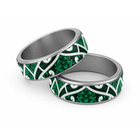 Aotearoa Maori Kowhaiwhai Classic Ring Kakariki Puhoro and Patiki