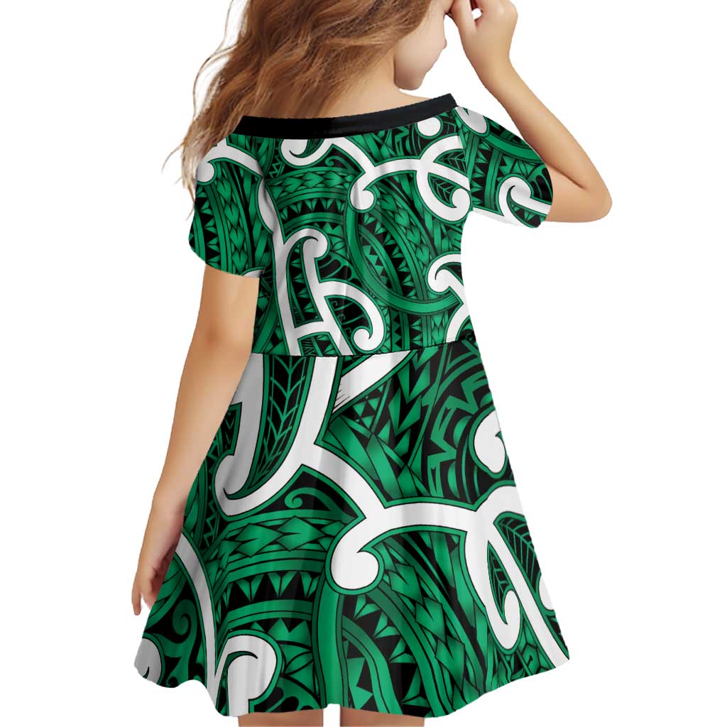 Aotearoa Maori Kowhaiwhai Family Matching Tank Maxi Dress and Hawaiian Shirt Kakariki Puhoro and Patiki