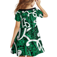 Aotearoa Maori Kowhaiwhai Family Matching Tank Maxi Dress and Hawaiian Shirt Kakariki Puhoro and Patiki