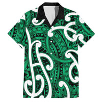 Aotearoa Maori Kowhaiwhai Family Matching Tank Maxi Dress and Hawaiian Shirt Kakariki Puhoro and Patiki