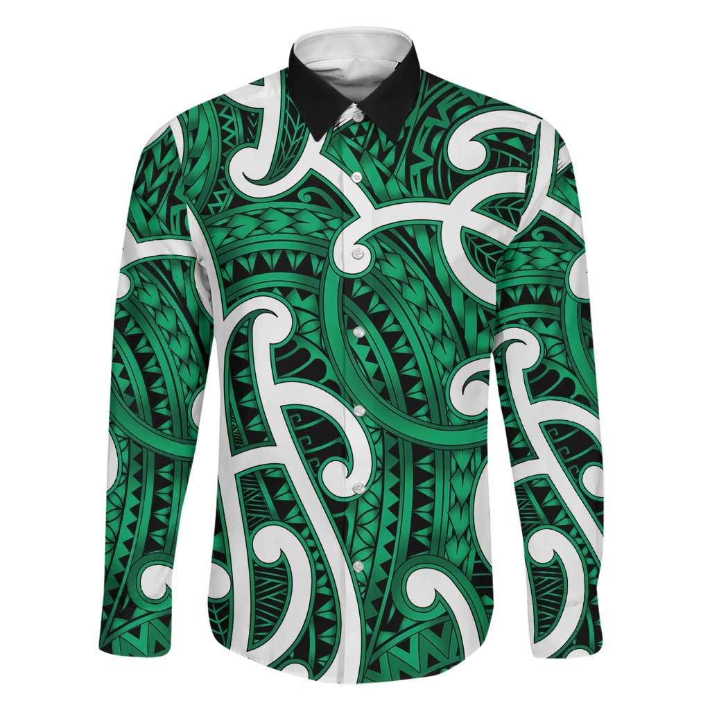 Aotearoa Maori Kowhaiwhai Family Matching Tank Maxi Dress and Hawaiian Shirt Kakariki Puhoro and Patiki