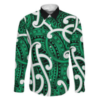Aotearoa Maori Kowhaiwhai Family Matching Tank Maxi Dress and Hawaiian Shirt Kakariki Puhoro and Patiki