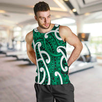 Aotearoa Maori Kowhaiwhai Men Tank Top Kakariki Puhoro and Patiki LT9 Green - Polynesian Pride