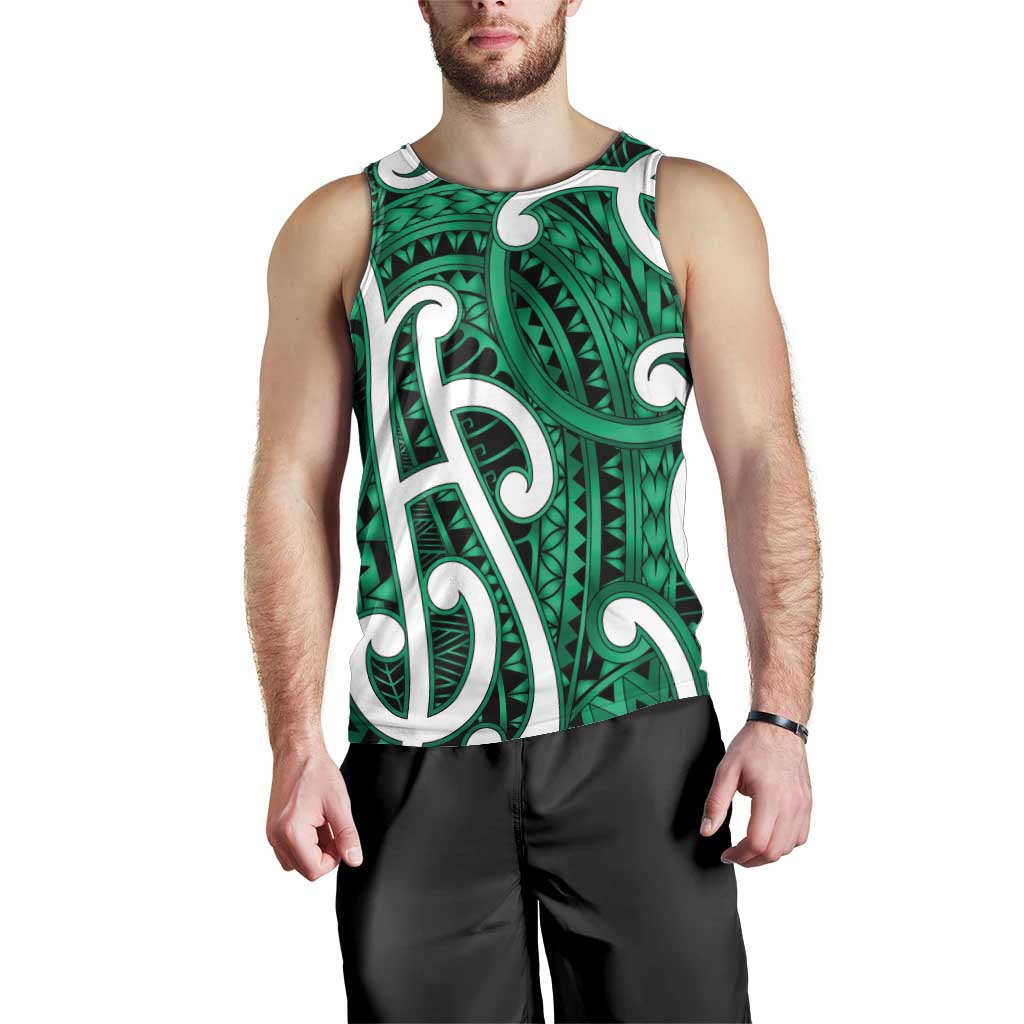 Aotearoa Maori Kowhaiwhai Men Tank Top Kakariki Puhoro and Patiki LT9 - Polynesian Pride
