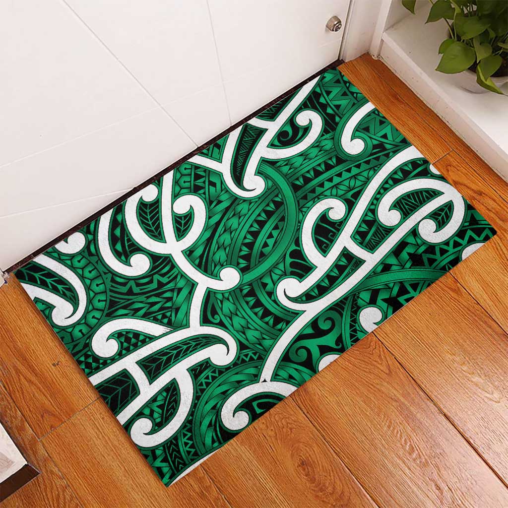 Aotearoa Maori Kowhaiwhai Rubber Doormat Kakariki Puhoro and Patiki LT9 - Polynesian Pride