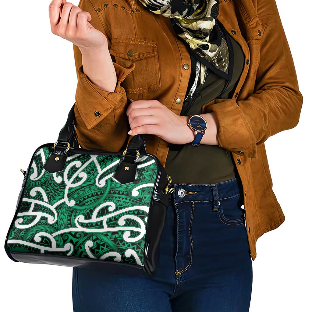 Aotearoa Maori Kowhaiwhai Shoulder Handbag Kakariki Puhoro and Patiki LT9 - Polynesian Pride