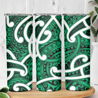 Aotearoa Maori Kowhaiwhai Skinny Tumbler Kakariki Puhoro and Patiki