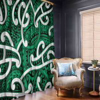 Aotearoa Maori Kowhaiwhai Window Curtain Kakariki Puhoro and Patiki LT9 - Polynesian Pride