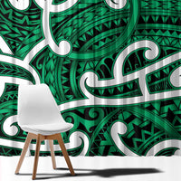 Aotearoa Maori Kowhaiwhai Window Curtain Kakariki Puhoro and Patiki LT9 - Polynesian Pride