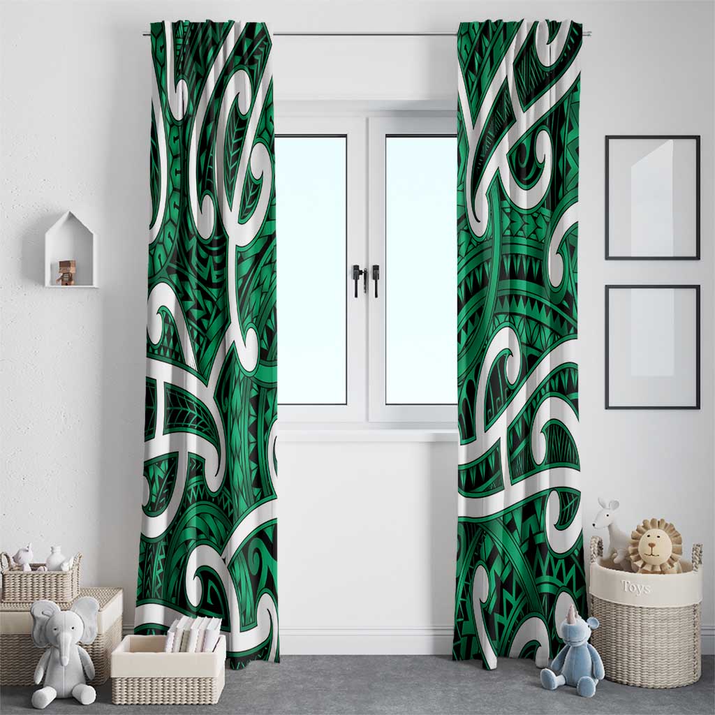 Aotearoa Maori Kowhaiwhai Window Curtain Kakariki Puhoro and Patiki LT9 - Polynesian Pride