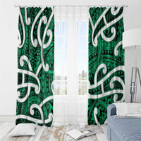 Aotearoa Maori Kowhaiwhai Window Curtain Kakariki Puhoro and Patiki LT9 - Polynesian Pride