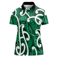 Aotearoa Maori Kowhaiwhai Women Polo Shirt Kakariki Puhoro and Patiki