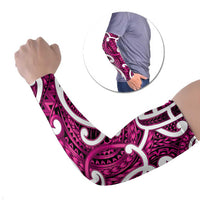 Aotearoa Maori Kowhaiwhai Arm Sleeves Mawhero Puhoro and Patiki LT9 Set of 2 Pink - Polynesian Pride