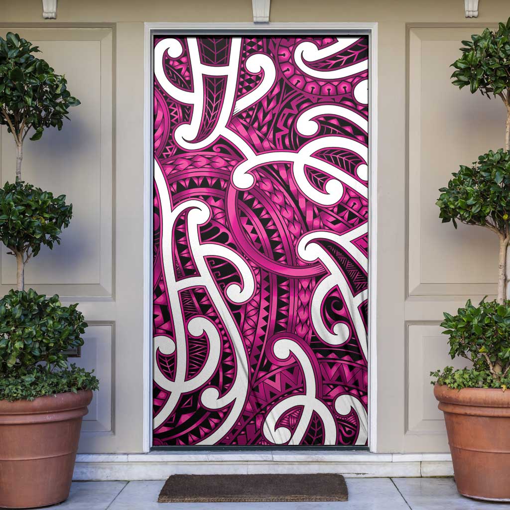 Aotearoa Maori Kowhaiwhai Door Cover Mawhero Puhoro and Patiki