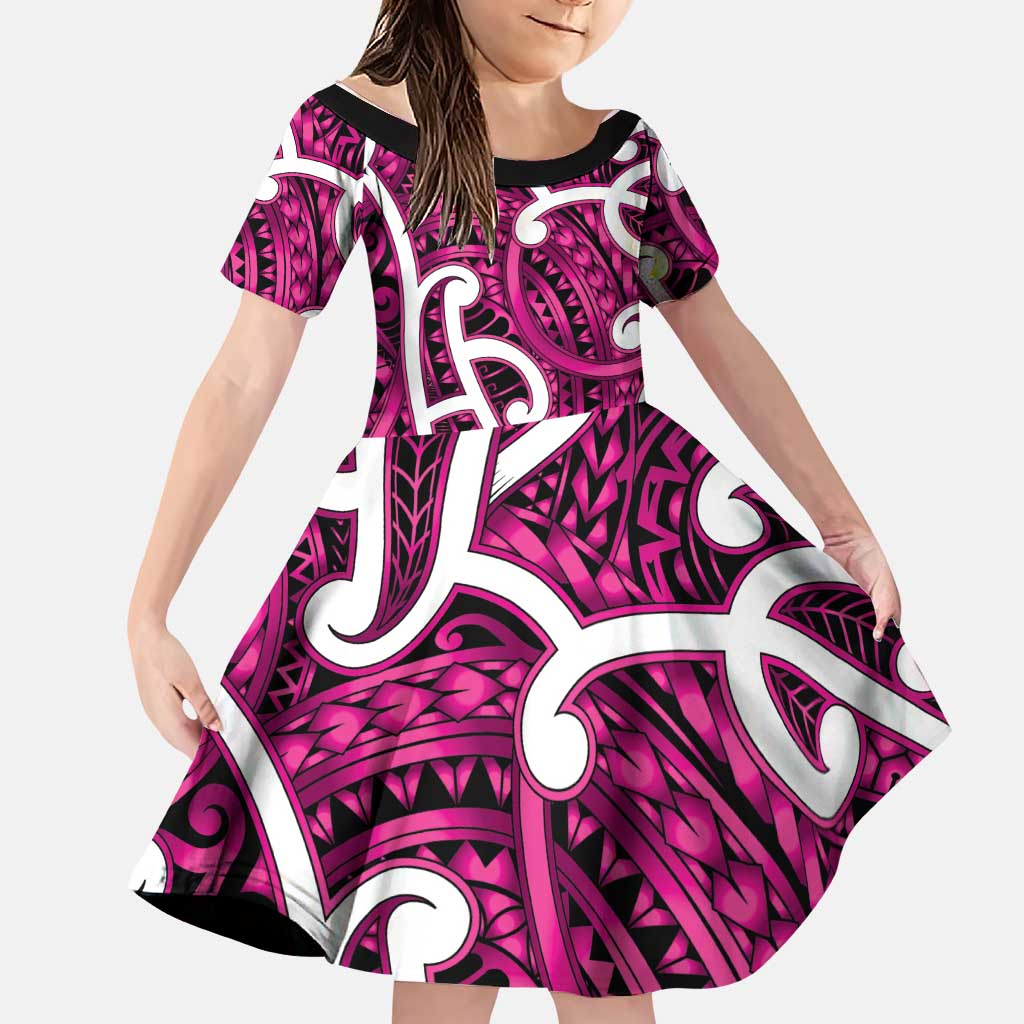 Aotearoa Maori Kowhaiwhai Family Matching Off Shoulder Maxi Dress and Hawaiian Shirt Mawhero Puhoro and Patiki