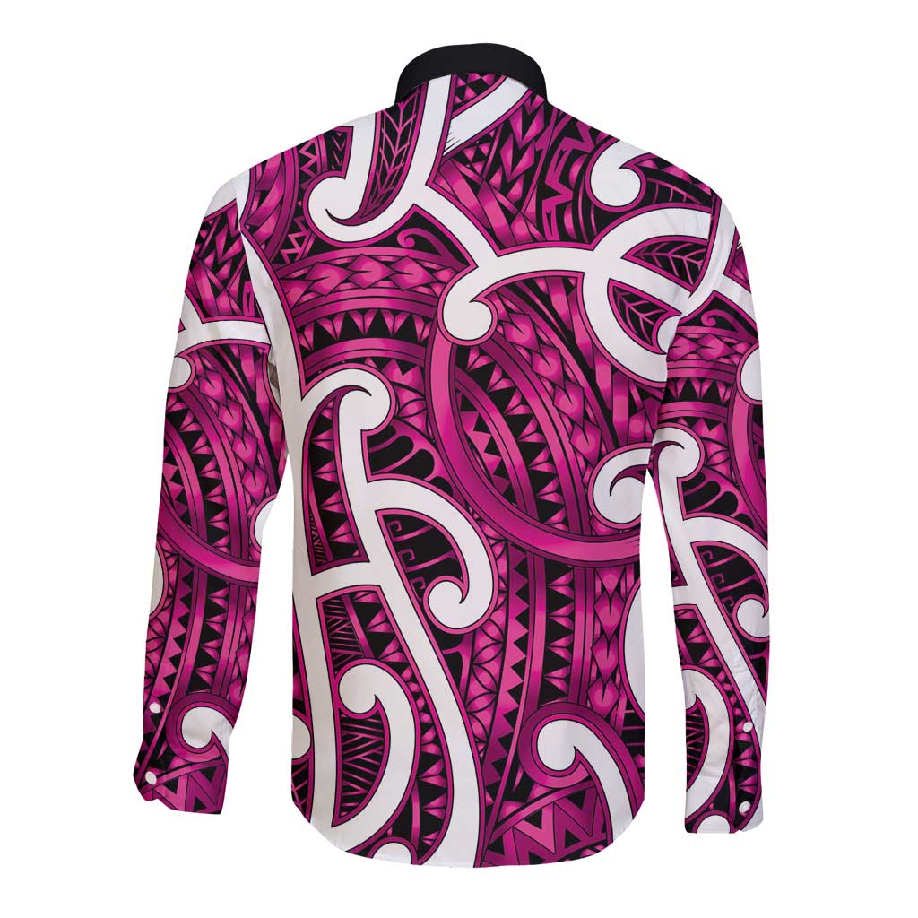 Aotearoa Maori Kowhaiwhai Long Sleeve Button Shirt Mawhero Puhoro and Patiki LT9 - Polynesian Pride