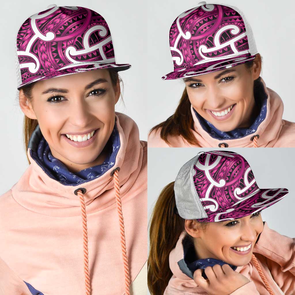 Aotearoa Maori Kowhaiwhai Mesh Trucker Cap Mawhero Puhoro and Patiki