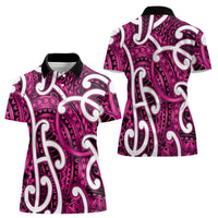 Aotearoa Maori Kowhaiwhai Women Polo Shirt Mawhero Puhoro and Patiki