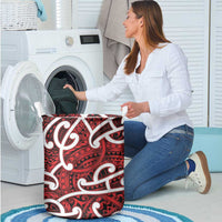 Aotearoa Maori Kowhaiwhai Laundry Basket Whero Puhoro and Patiki