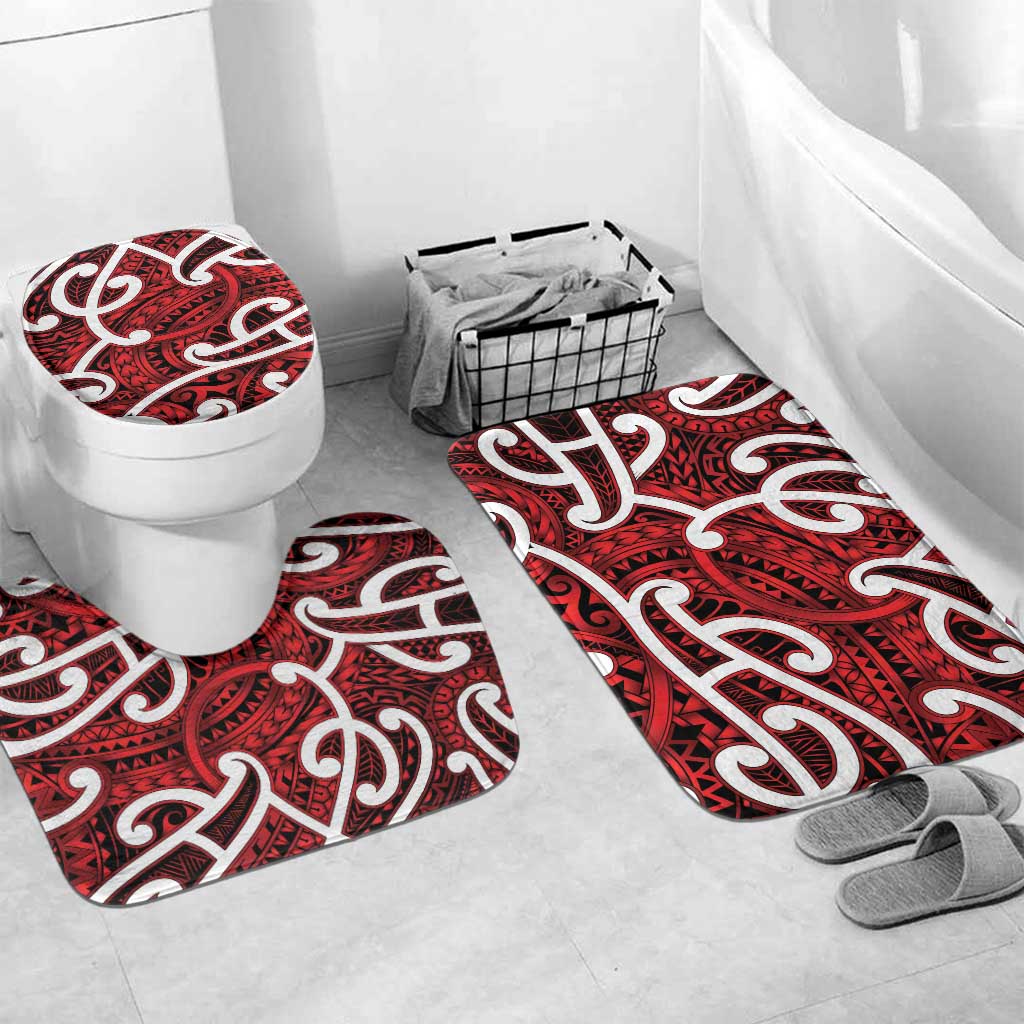 Aotearoa Maori Kowhaiwhai Bathroom Set Whero Puhoro and Patiki