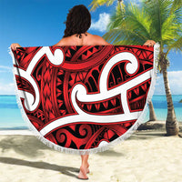 Aotearoa Maori Kowhaiwhai Beach Blanket Whero Puhoro and Patiki