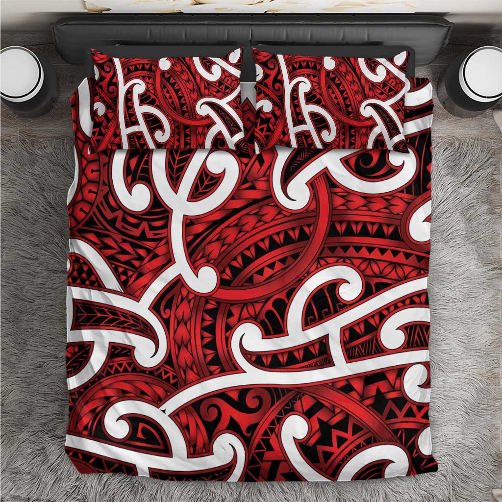 Aotearoa Maori Kowhaiwhai Bedding Set Whero Puhoro and Patiki