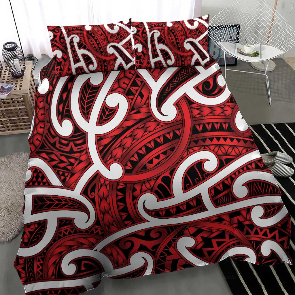 Aotearoa Maori Kowhaiwhai Bedding Set Whero Puhoro and Patiki
