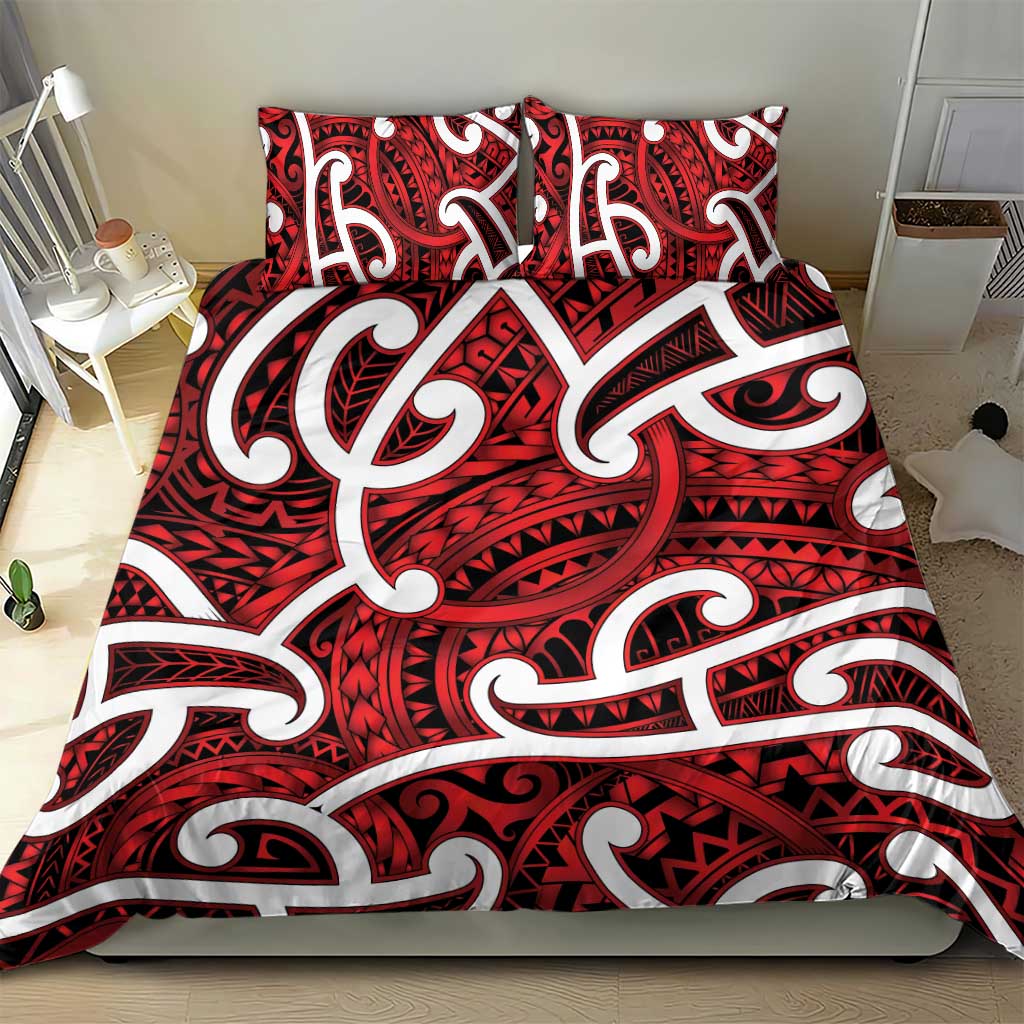 Aotearoa Maori Kowhaiwhai Bedding Set Whero Puhoro and Patiki