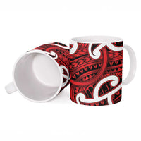 Aotearoa Maori Kowhaiwhai Ceramic Mug Whero Puhoro and Patiki