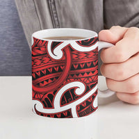 Aotearoa Maori Kowhaiwhai Ceramic Mug Whero Puhoro and Patiki