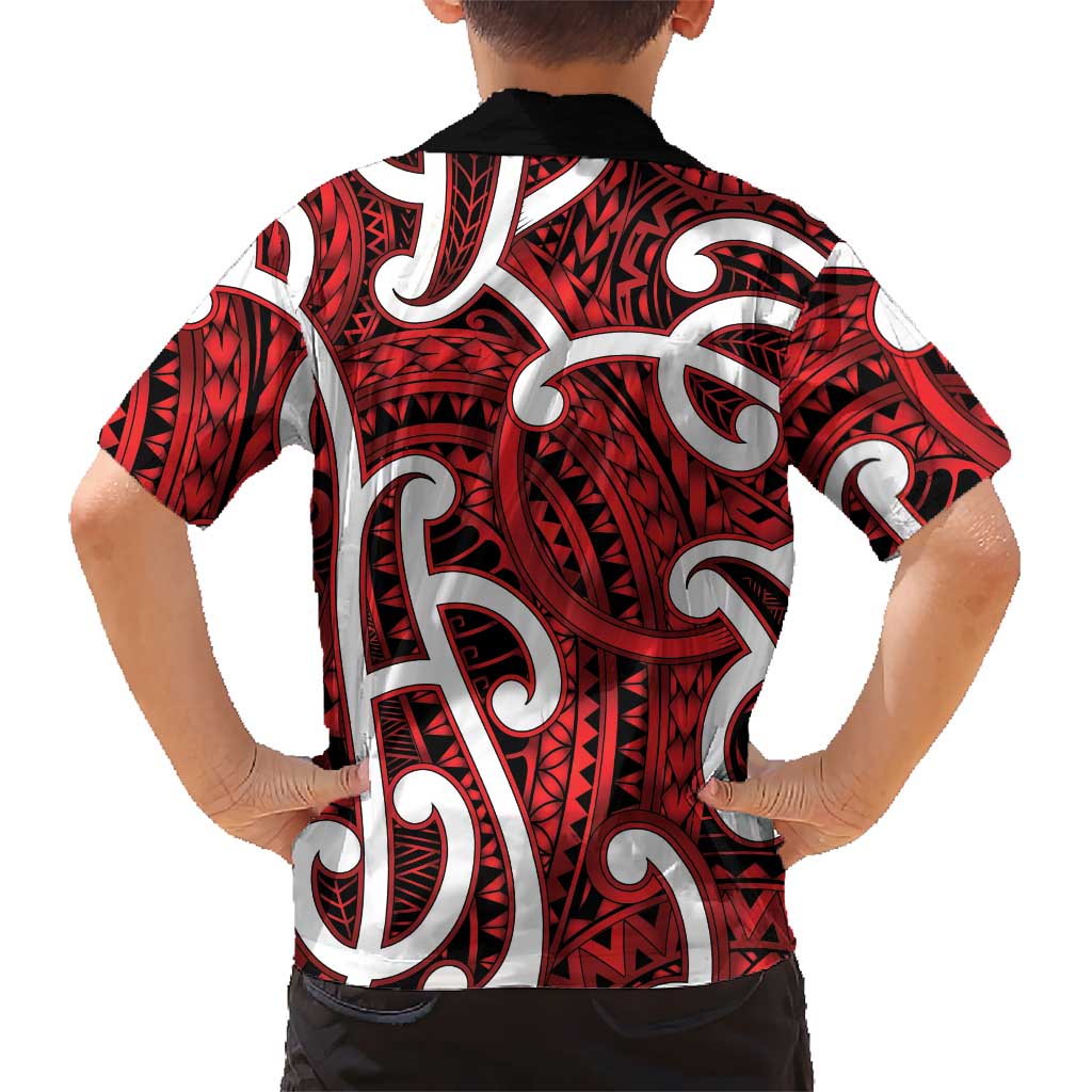 Aotearoa Maori Kowhaiwhai Family Matching Tank Maxi Dress and Hawaiian Shirt Whero Puhoro and Patiki