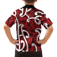 Aotearoa Maori Kowhaiwhai Family Matching Tank Maxi Dress and Hawaiian Shirt Whero Puhoro and Patiki