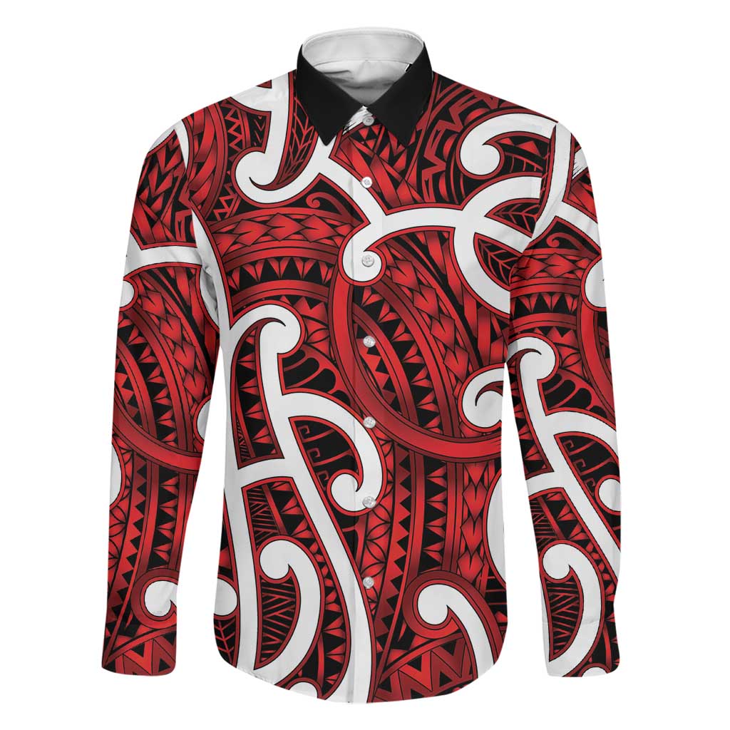 Aotearoa Maori Kowhaiwhai Family Matching Tank Maxi Dress and Hawaiian Shirt Whero Puhoro and Patiki