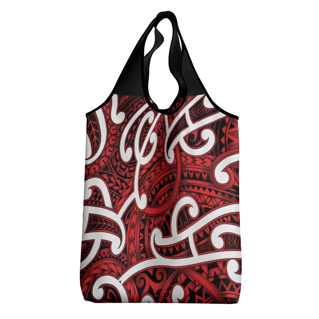 Aotearoa Maori Kowhaiwhai Grocery Bag Whero Puhoro and Patiki LT9 - Polynesian Pride
