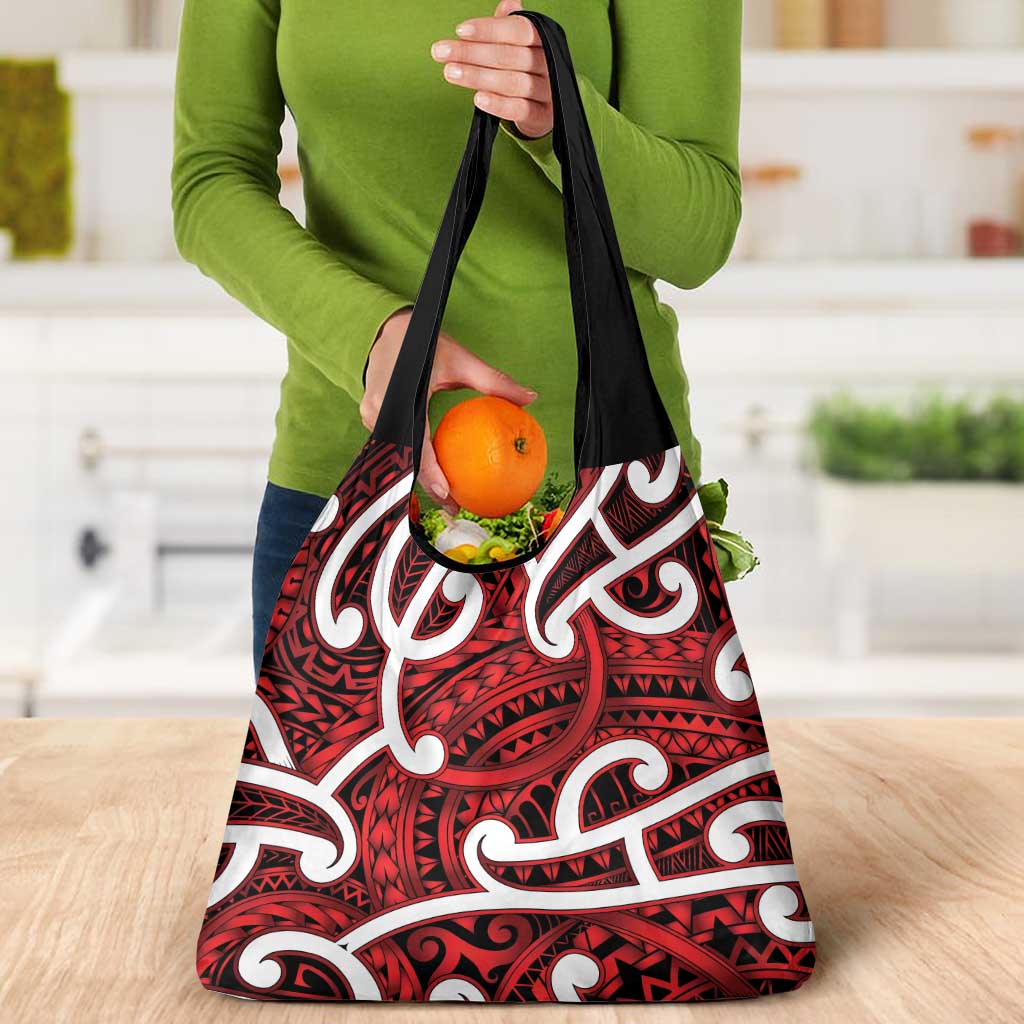 Aotearoa Maori Kowhaiwhai Grocery Bag Whero Puhoro and Patiki LT9 - Polynesian Pride