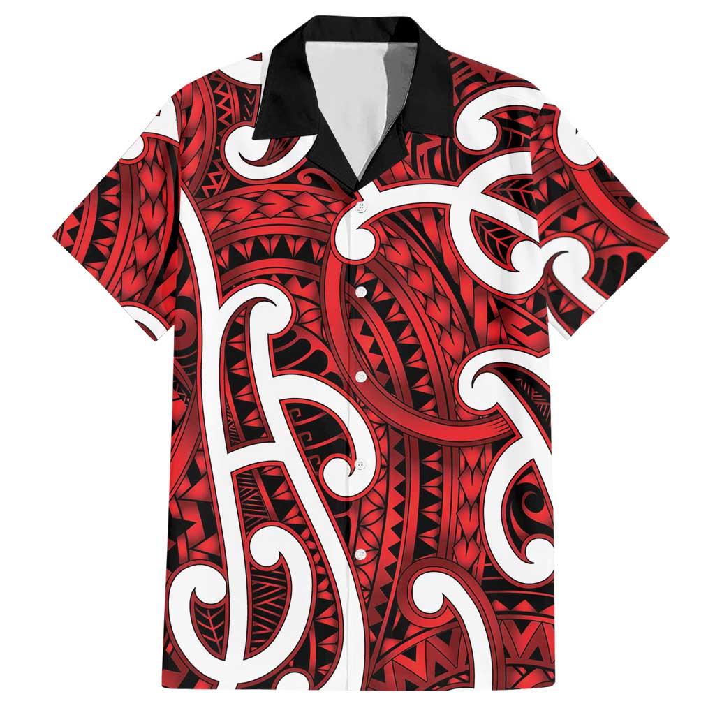 Aotearoa Maori Kowhaiwhai Hawaiian Shirt Whero Puhoro and Patiki