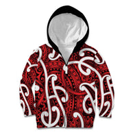 Aotearoa Maori Kowhaiwhai Kid Hoodie Whero Puhoro and Patiki