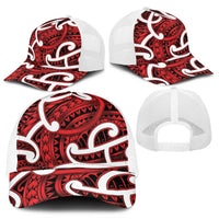 Aotearoa Maori Kowhaiwhai Mesh Trucker Cap Whero Puhoro and Patiki