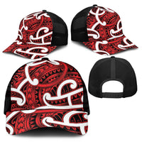 Aotearoa Maori Kowhaiwhai Mesh Trucker Cap Whero Puhoro and Patiki