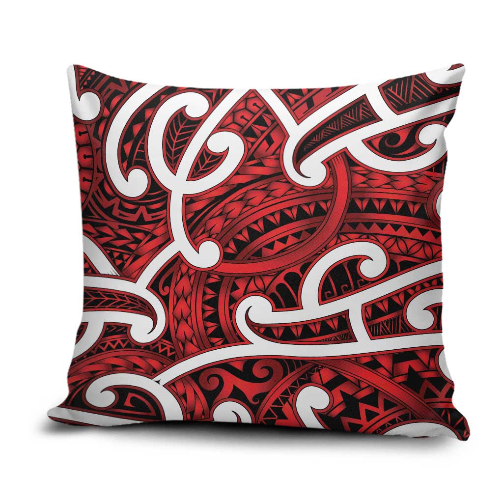 Aotearoa Maori Kowhaiwhai Pillow Cover Whero Puhoro and Patiki