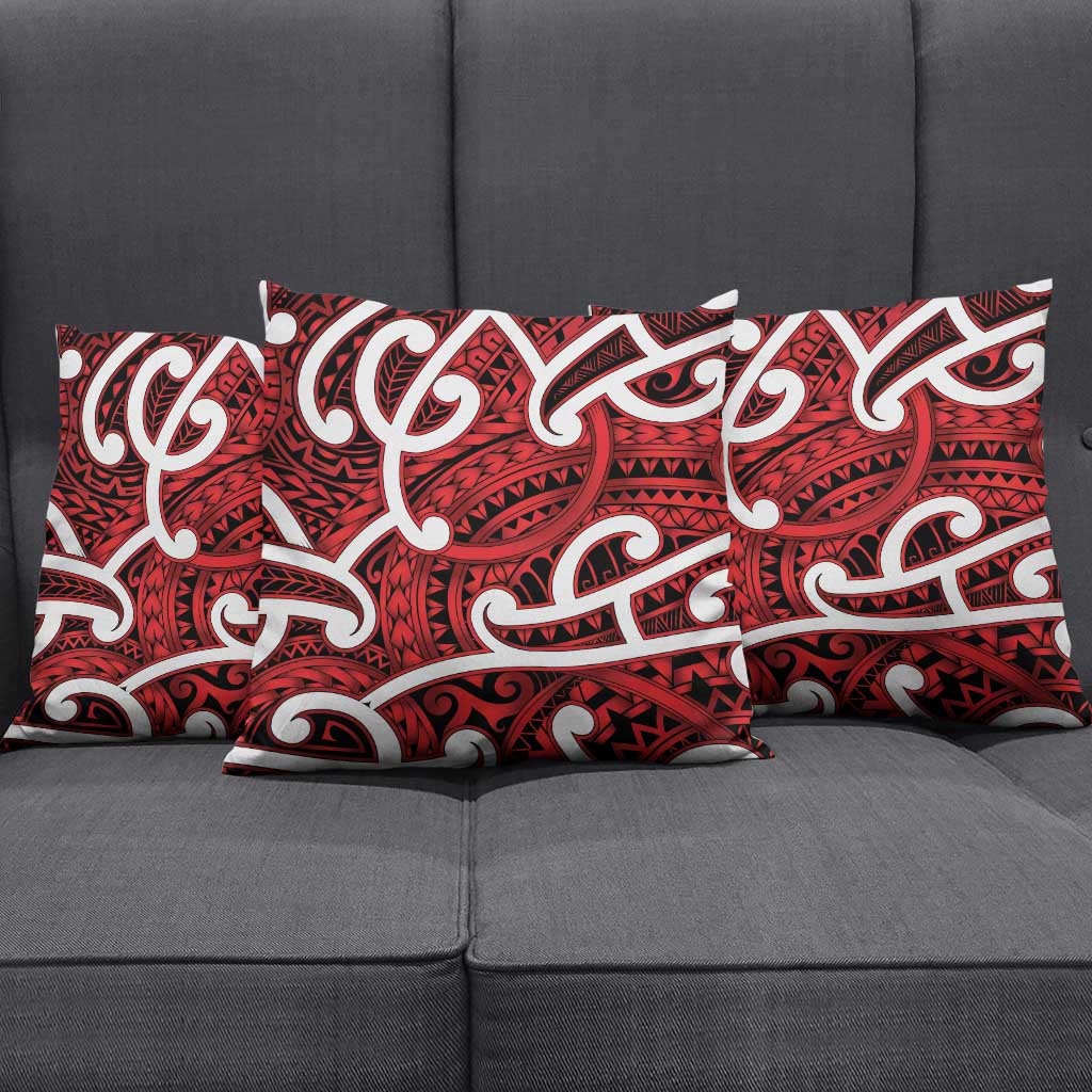 Aotearoa Maori Kowhaiwhai Pillow Cover Whero Puhoro and Patiki