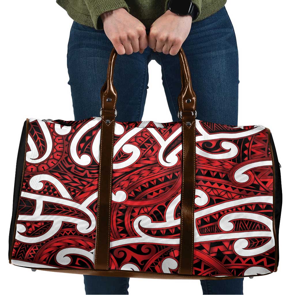 Aotearoa Maori Kowhaiwhai Travel Bag Whero Puhoro and Patiki